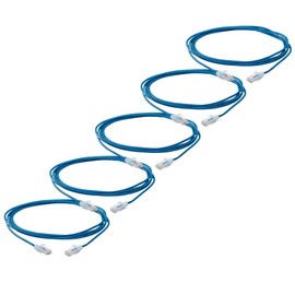 trueCABLE Cat6 Component Rated Patch Cable, Unshielded U/UTP, CM Rated, UL Listed, PoE++, 28AWG 4/PR, Blue, 10ft, 5 Pack