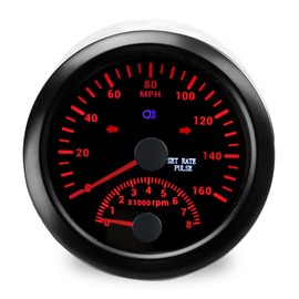 WATERWICH 85MM GPS Speedometer 0-160MPH + 8000RPM Tachometer for All Vehicle Ship Boat Yacht