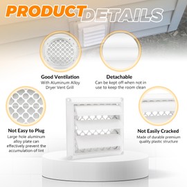 4 Inch Louvered Exhaust Dryer Vent Cover Outdoor Exhaust Cap for 4" Vent Duct Opening - with Aluminum Built-in Pest Guard Screen and Screws by Blutoget