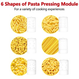 6-in-1 Pasta Maker Attachment Compatible with KitchenAid Stand Mixer, Pasta Press Machine with 6 Shapes (Spaghetti, Bucatini, Fusilli, Rigatoni, Macaroni), Extended Design