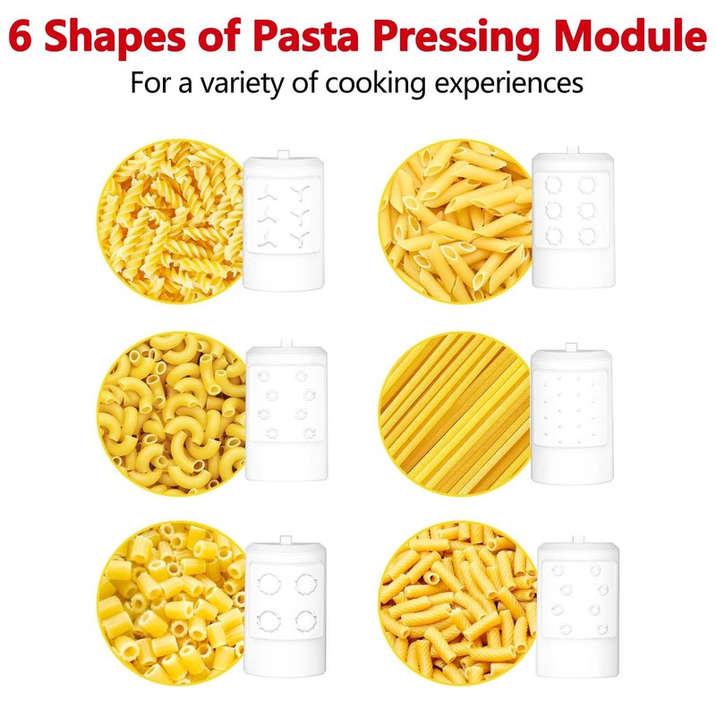 6-in-1 Pasta Maker Attachment Compatible with KitchenAid Stand Mixer, Pasta