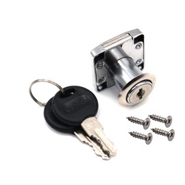 Set of 4 NUZAMAS Cupboard & Drawer Locks with 2 Keys, Furniture Lock Cylinder, Zinc Alloy Cam Lock for Door Cabinet Cupboard Drawer Mailbox (22mm)