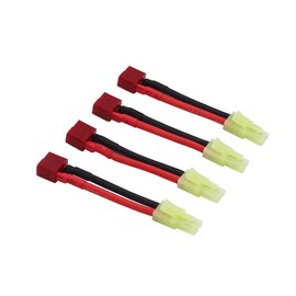 BDHI - Adaptador de Enchufe en T Mini Tamiya Macho a Hembra, 4 Unidades, con Cable de 5 cm, 2 in 14 awg (B145-4)