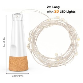 KOBWA Wine Bottle Lights with Cork, USB Rechargeable Small LED Fairy Lights for Bottles 2024 Upgraded DIY Bottle Light for Party Christmas Decorations