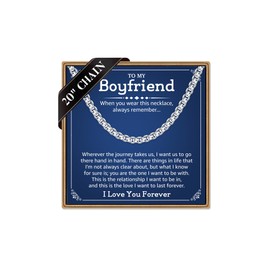 IEFLIFE Necklace Chain Gifts for Men - Gifts for Men Him Necklace, Anniversary Birthday Gift for Him, 5mm Width Stainless Steel Silver Box Chain Necklaces for Man Jewelry