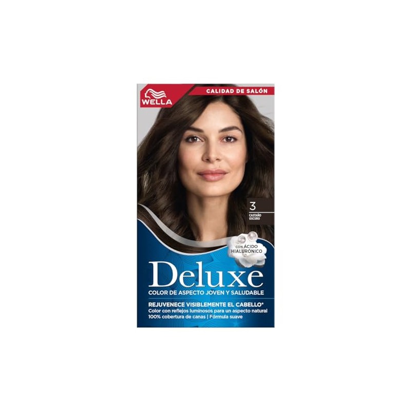 Wella Deluxe Tinte Permanente 3 Castaño Oscuro, 207 g