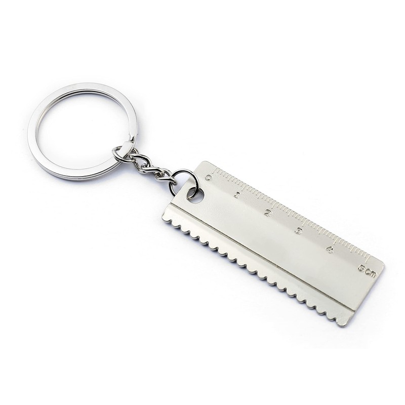 Komonee 10 x Ruler Metal Hand Tool Keychain – Novelty