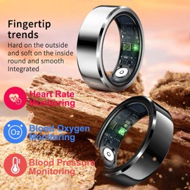 CNBRO Smart Ring Heart Rate Monitor Blood Pressure Ring Sleep Tracker Health Ring Pedometer Step Counter Calories Waterproof Fitness Rings for Women Men #10
