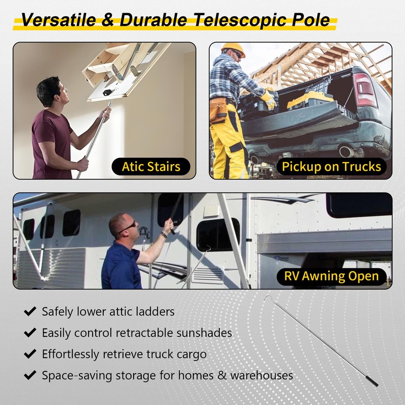 Attic Pull Down Hook System Kit - Heavy Duty Ladder