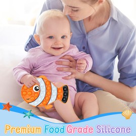 3 Pcs Fidget Toys for Kids,Push Bubble Bulk Sea Animals Sensory Toy Sets Fish Turtle Whale Stress Relief Figettes Classroom Prizes,Travel Stuffers Birthday Gifts for Toddler Teen Boys Girls Adults