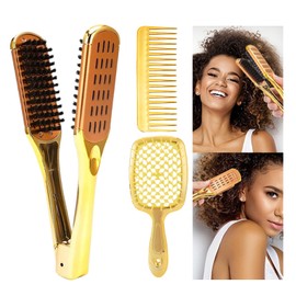 Clamp Brush for Straightening Hair | Comb Set for Women,Straightening Brush for Beauty Men Wet Dry Use By Stylist Barber Travel Toddler Girls Teen