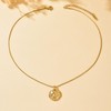 18K Gold Plated Charm Necklace for Women Trendy Coin Sun