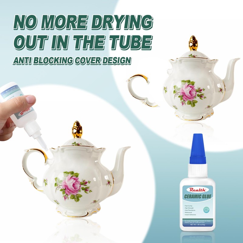 Ceramic Glue Clear 30g, Food Safe Glue for Ceramic Repair,