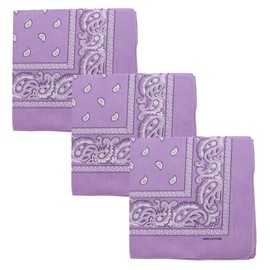 Motique Accessories Set of 3 Jumbo Bandanas (Lavender)
