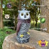 Owlsome Solar Red Owl with Flashing Eyes, Rotating Head, Hooting,