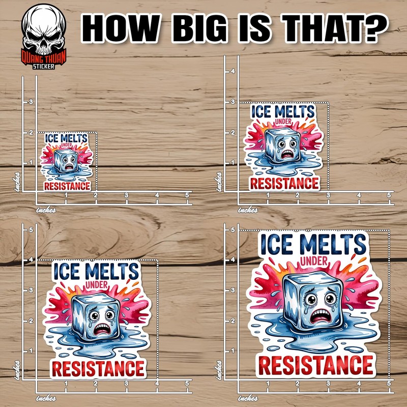 ICE Melts Under Resistance Sticker or Magnet Christmas Ornament Waterproof