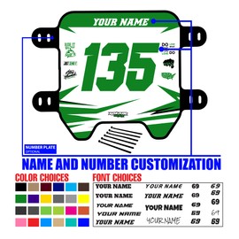 Sur Ron Front Number Plate & Decals, Dirt Bike Plastic Black Plate & Graphics for Sur-Ron Light Bee X/S,Talaria Sting MX3/R MX4 Talaria XXX Super73 MX350 MX650 E-Ride Pro SS/S Segway X260 X160