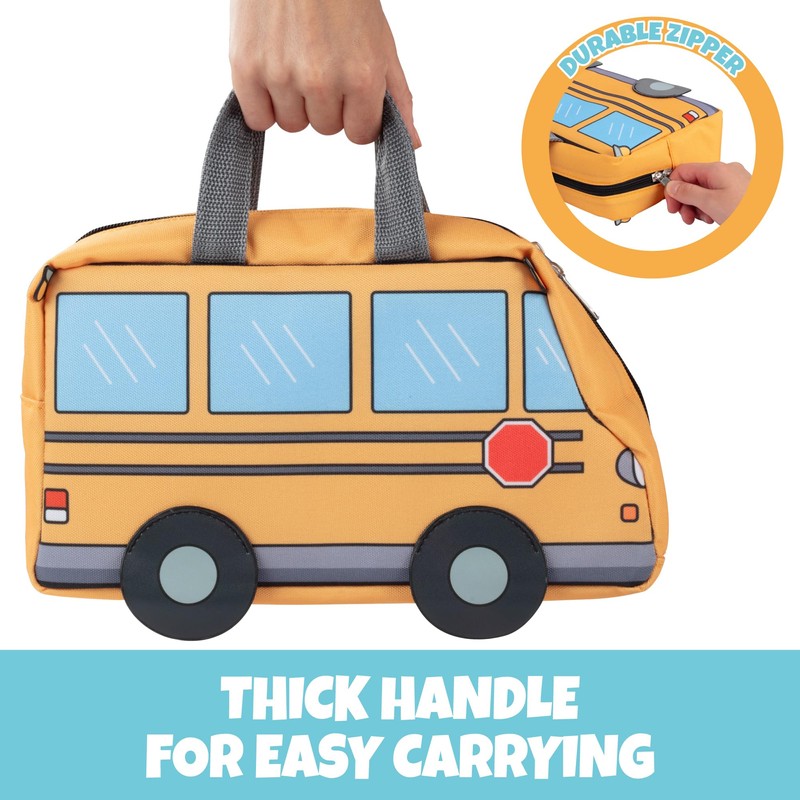Insulated Kid's Lunch Box- School Bus - Lunchbox Tote Keeps