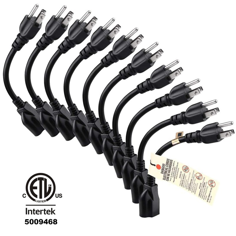 [ETL Listed] Miady Short Power Extension Cord Outlet Saver, 16AWG/13A,