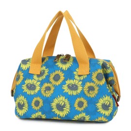 Smrcom Makeup Bag Cosmetic Bag For Women Girl Travel Makeup Bag Toilet Bag Zipper Organizer Bag Waterproof, Corduroy sunflower blue, Exquisite