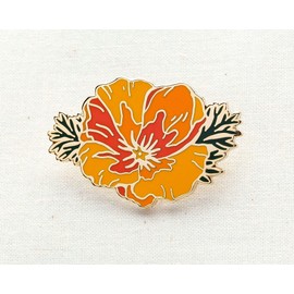 California Poppy Enamel Pin - Lapel Pin - Badge
