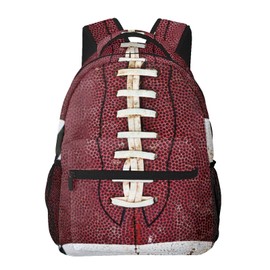 HKHEHOP Vintage Ball American Football Backpack For School Laptop Bags Bookbag Big Casual Daypack For Student Girls Boys Kids Teens Travel Sports Work
