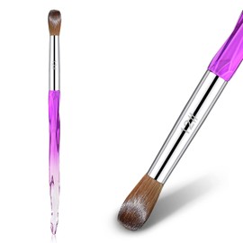 Acrylic Nail Brushes Kolinsky 100% Pincel Para Acrilico Kolinsky for Acrylic Application Crystal Handle Oval Nail Art Brush Manicure Tool for DIY Home Salon