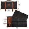 WELKINLAND 13-Pocket Knife Roll, Waxed-Canvas Leather Knife Roll Bag, Heavy-Duty