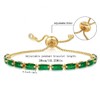 Jeolory Adjustable 14K Gold Plated Chain Emerald Rhinestone Stretch Charm