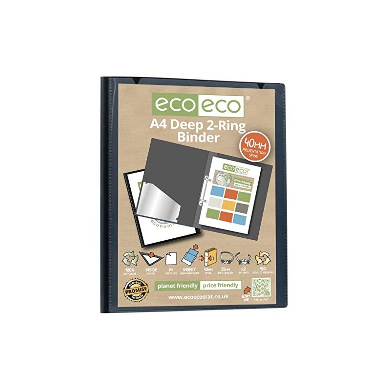 Lotus Professional A4 Deep Ring Binder - Premium Black Presentation