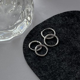 Hoop Earrings Silver 925 for Women Small Hoop Earrings Gold-Plated Rose Gold Hypoallergenic Earrings Hoop Earrings, Sterling Silver, No Gemstone