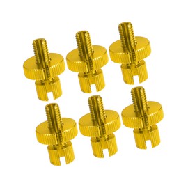 REPAIROCK 6 Pcs M8 Brake Clutch Cable Line Adjuster Screw Adjusting Bolt with Slotted for Motorcycle Bike Scooter Aluminum Alloy Gold Tone Auto Replacement Parts
