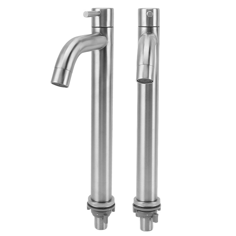 Single Cold Water Kitchen Faucet Stainless Steel Single Hole Bathroom