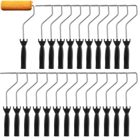 Sliner 24 Pcs 4 Inch Mini Paint Roller Frame 12 Inch Paint Roller Frame with Handle for Home Painting Supplies Detail Painting and Cutting