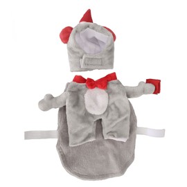 Christmas Dog Costume Soft Breathable Warm Cat Clothes Adorable Funny Pet Cosplay Outfit with Headgear for Daily Party S