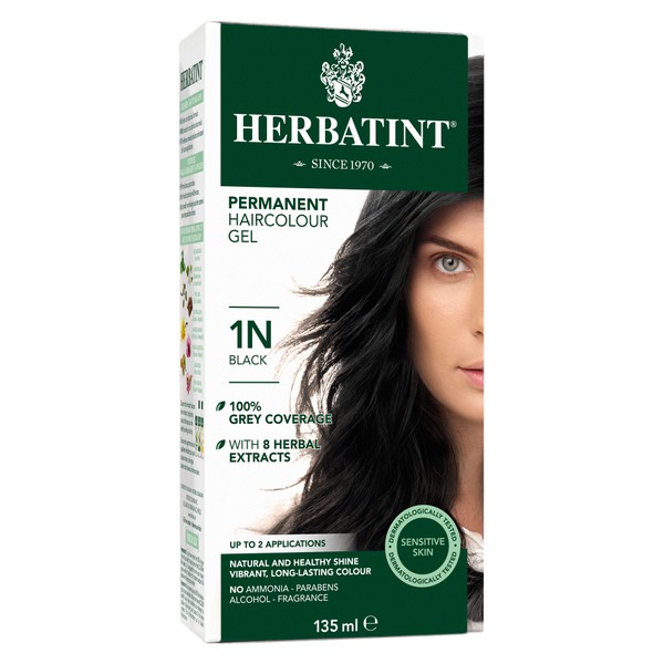 Herbatint Permanent Hair Colour Gel Black 1N 135mL