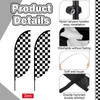 Remagr 2 Sets 7 ft Checkered Flags Banner Black and