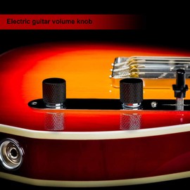 SING F LTD 4Pcs Black Guitar Tone Volume Control Knobs Metal Flat Top Control Knobs Fits 6mm Diameter Shaft For Electric Guitars Bass Replacement Part