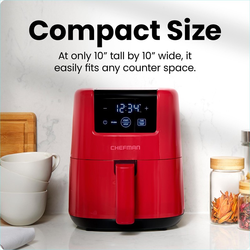 CHEFMAN 2 Qt Mini Air Fryer – Digital Space-Saving Compact