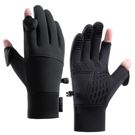 XdealCozyxc Winter Fishing Gloves for Men Waterproof, Touch Screen Anti Slip Photographers Gloves
