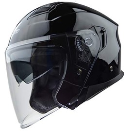 Vega Helmets Unisex-Adult Open Face Motorcycle Helmet (Gloss Black, Medium)