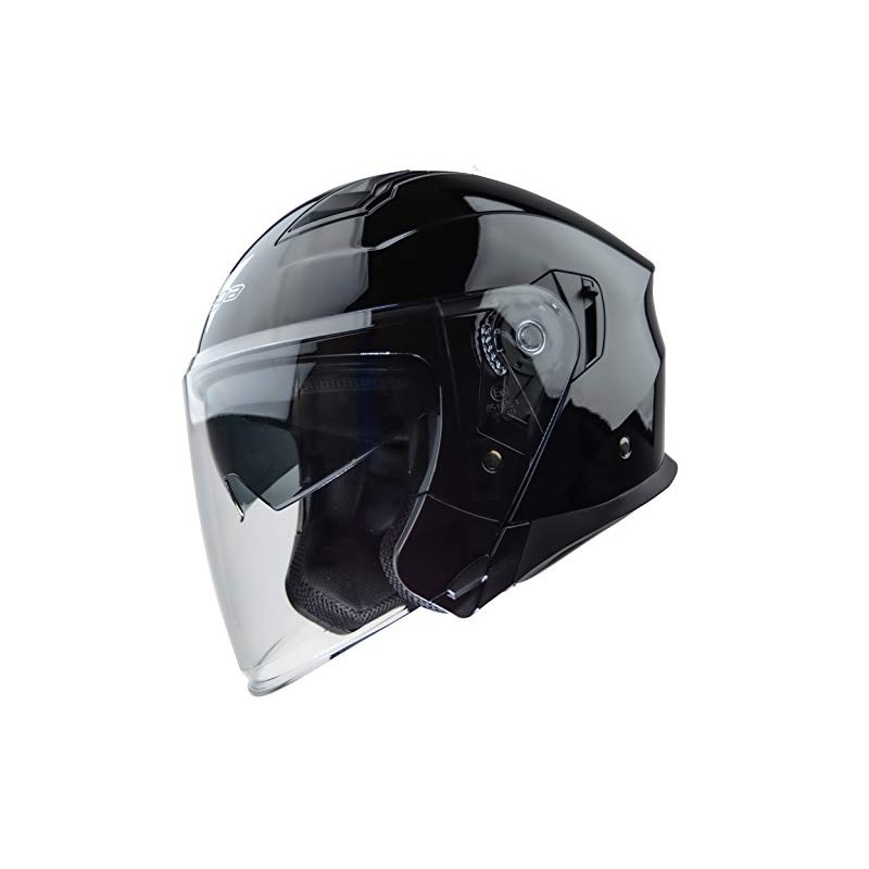 Vega Helmets Unisex-Adult Open Face Motorcycle Helmet (Gloss Black, Medium)