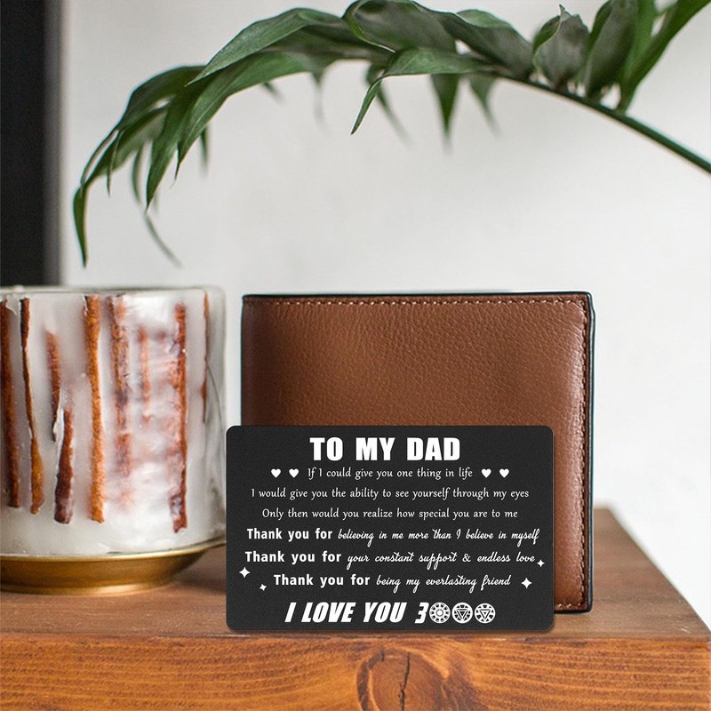 Jzxwan Black Dad Card for Birthday, Best Dad Gifts for