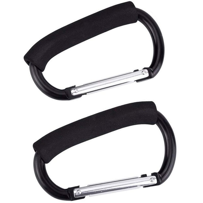 2 Packs Large Stroller Hooks, Aluminum Grocery Bag Handle Organizer
