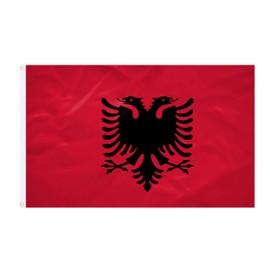 Albania Flag - 90 x 150 cm - Reinforced Fabric - Sustainable Stitching - Vibrant Colours - Flag Outside Inside - With Eyelets - National Flag