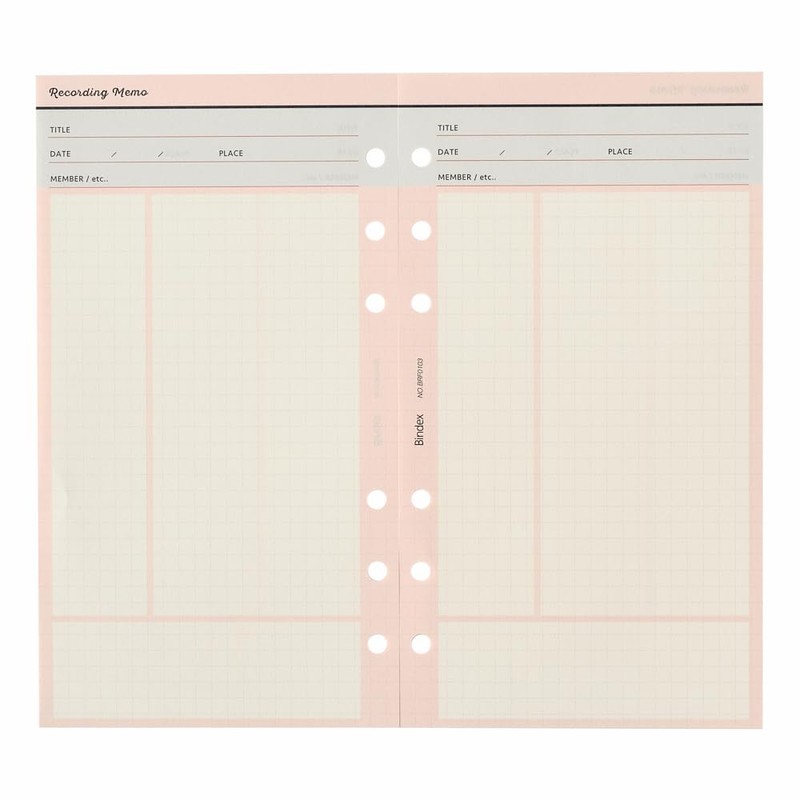 Noritsu BRF0103 Binding Index Personal Organizer, Refill, Bible, Recording Memo