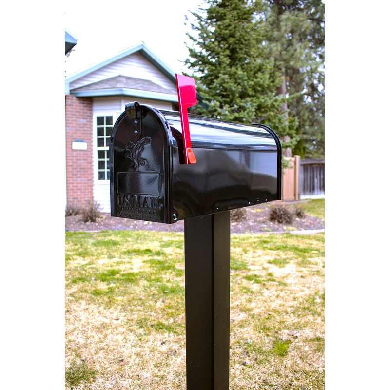 Gibraltar Mailboxes Elite Medium Capacity Galvanized Steel Black, Post-Mount Mailbox,