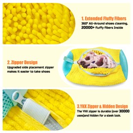 Shoe Washing Machine Bag, Shoe Laundry Bag, Shoe Washing Bag for Washer and Dryer, Yellow