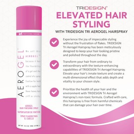 TRI Design Aerogel Hairspray - Non-Toxic Hair Finishing Spray for Styling, Volumizing and Holding Curly Hair with Flexible Hold - For Women and Men - Pack of 3 (10.5 oz)