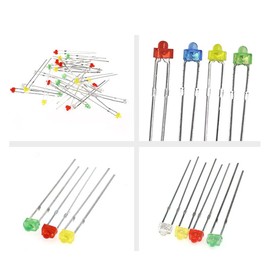 Cleiscry 100 Pieces 1.8 mm 5 Colours Each 20pcs Round Tip Diffusive Lens LED Diode Light Assorted Kit Green Blue White Yellow Red Component DIY